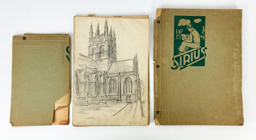 Lot (3) Artist Sketch Books 1930's Original Drawings: Group of Three (3) Artist's Sketch Books Filled with 1930's Original Pencil Drawings, Artist Unknown. Sizes range from approx. 9 in. x 5.5 in. up to 11.75 in. x 8.5 in. Measures 1 lb. 5 oz.