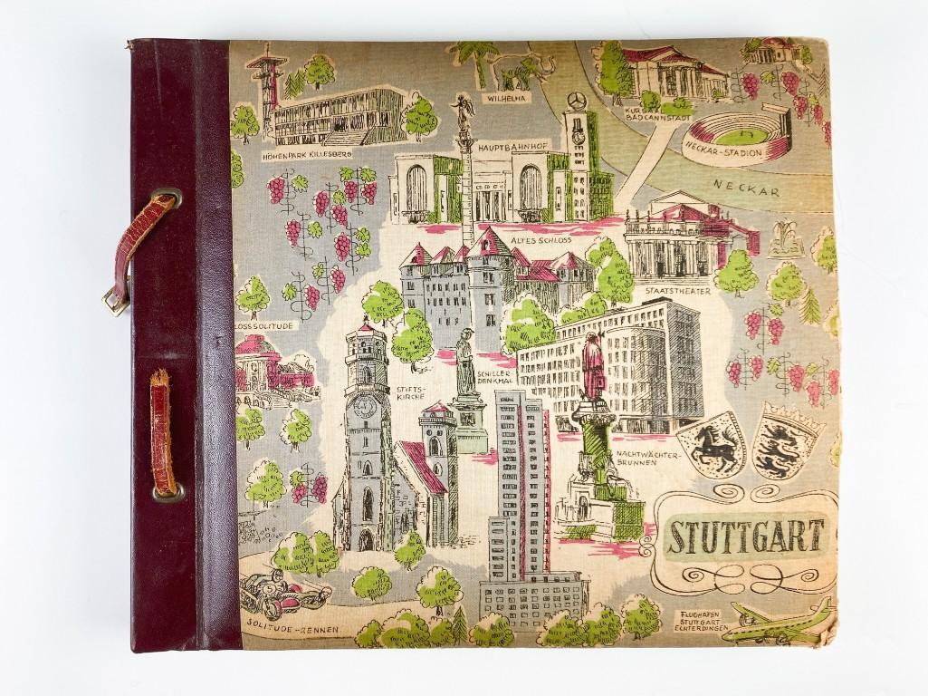 Ludwig & George Wronkow Handmade Illustrated Book 1950s: Commercial album with sturdy covers. 23 pages with original art and collages on both sides of every page. Measures approx. 12 in. x 10.5 in. x 1 in. Weight 2 lbs. 4 oz. Hughes Auctions is thrilled to 