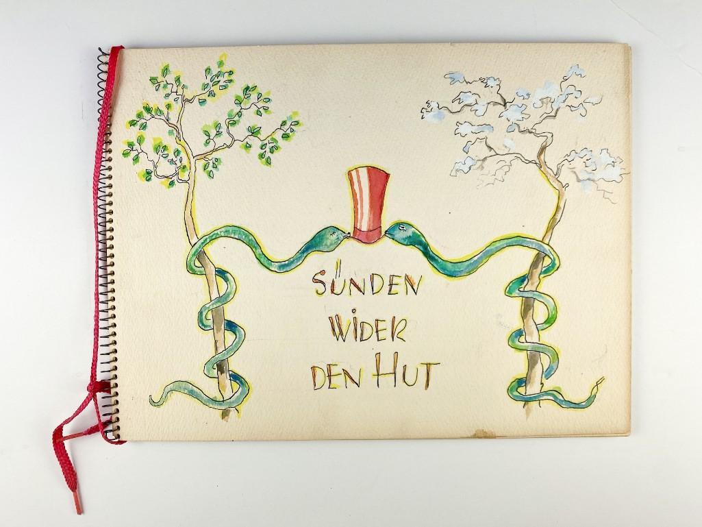 Ludwig & George Wronkow Handmade Illustrated Book 1963: This book includes 12 pages. Approx. 9 in. x 12 in. Weight 10 oz. Hughes Auctions is thrilled to present 29 lots of original handmade Artist Booklets by gifted designers Ludwig and George Wronkow, ran