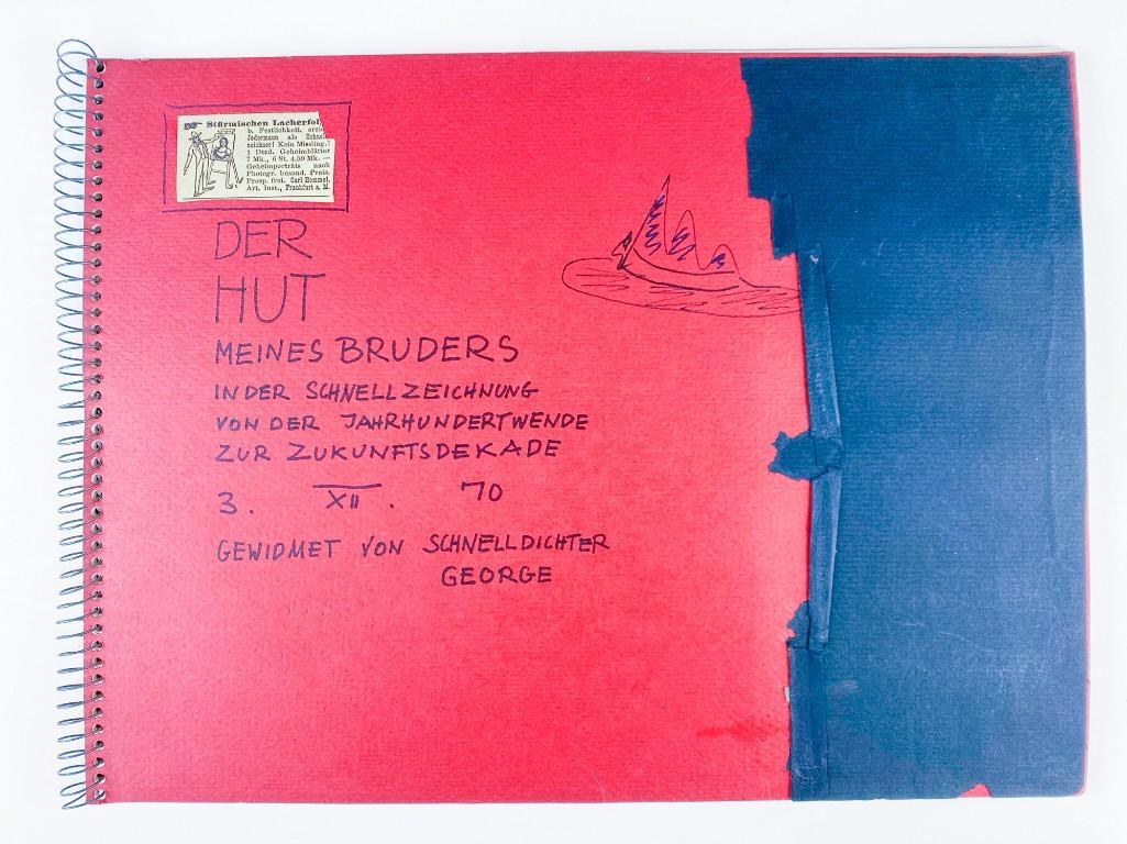 Ludwig & George Wronkow Handmade Illustrated Book 1970: This book includes 10 double-sided pages. Approx. 9 in. x 12 in. Weight 7 oz. Hughes Auctions is thrilled to present 29 lots of original handmade Artist Booklets by gifted designers Ludwig and George 