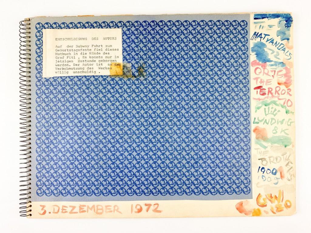 Ludwig & George Wronkow Handmade Illustrated Book 1972: This book includes 11 double-sided pages. Approx. 9 in. x 12 in. Weight 8 oz. Hughes Auctions is thrilled to present 29 lots of original handmade Artist Booklets by gifted designers Ludwig and George 