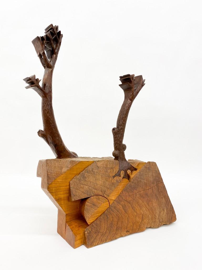 Artist Unknown Large Carved Wood Interlocking Sculpture (1 of 18)