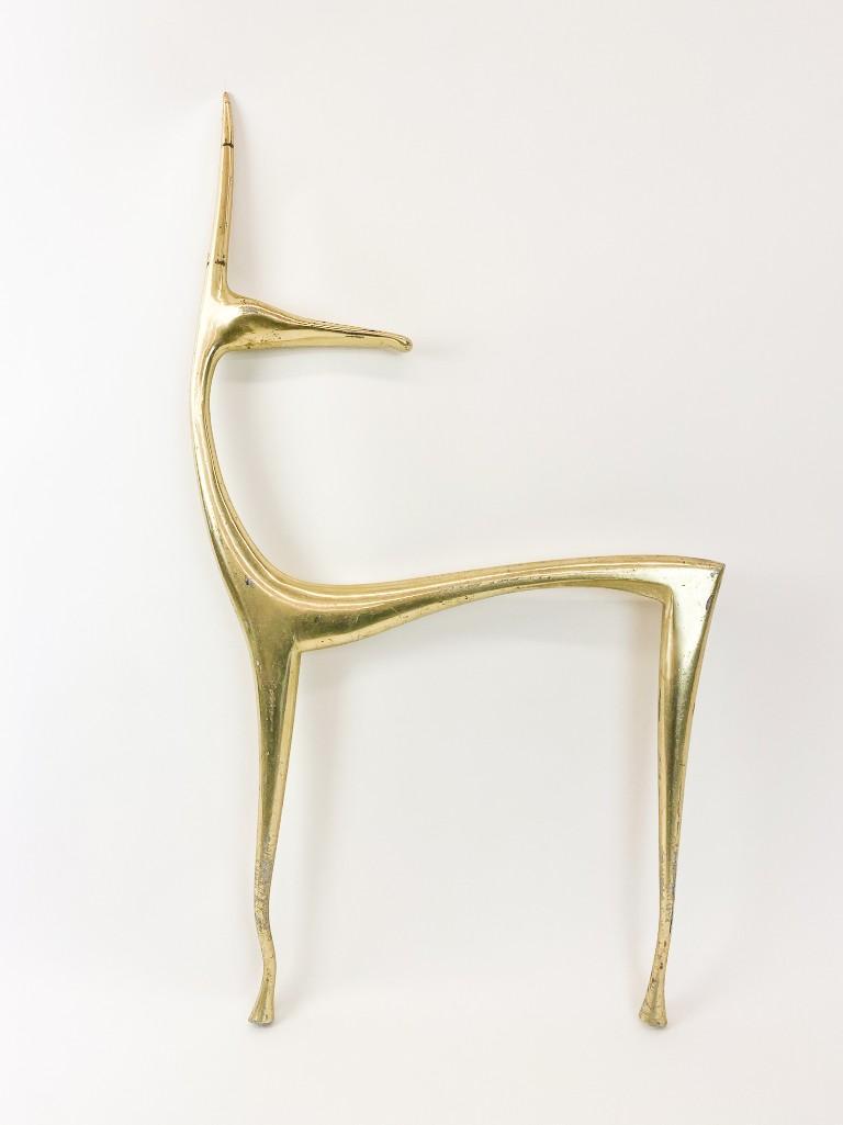 Mid-Century Modern Cast Metal Gazelle Wall Sculpture (1 of 9)
