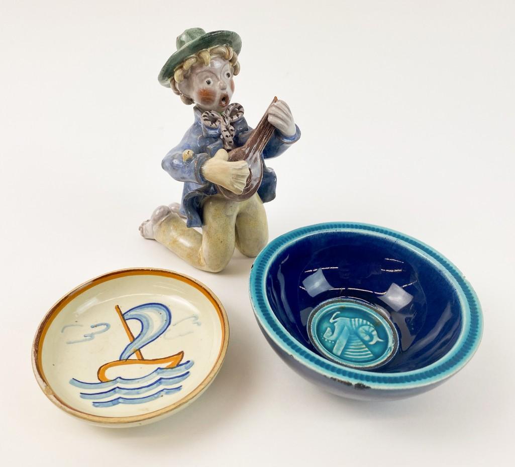 Lot of 3 Mid-Century Modern Ceramic Figurine, Bowl (1 of 11)