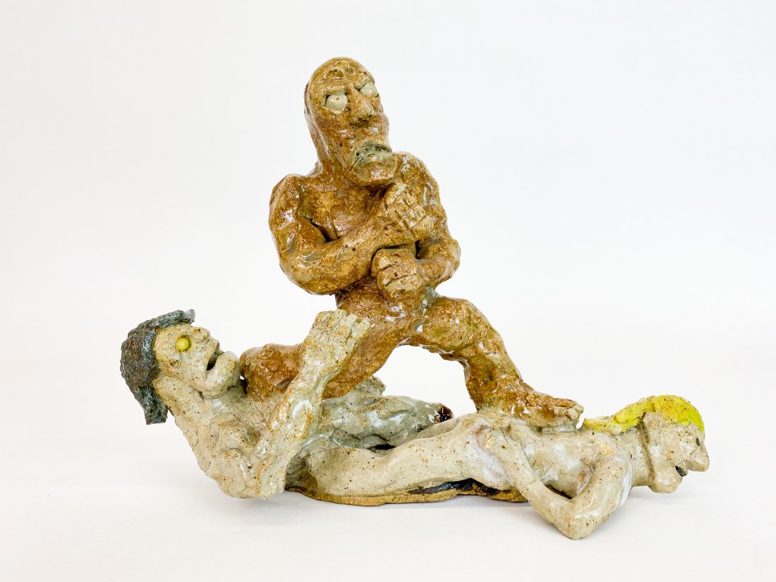 Richard Biara Studio Ceramic Sculpture 3 Figures 1989 (1 of 10)