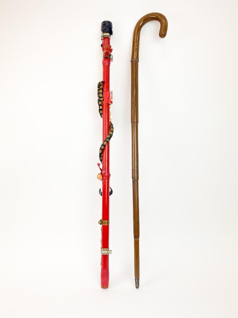 Vintage Outsider Folk Art Cane & Vintage Cane/Umbrella (1 of 15)