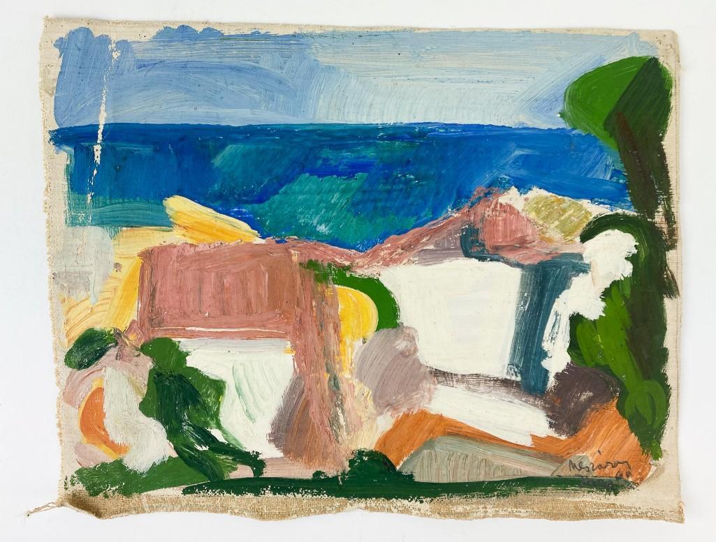 Artist Unknown Oil On Canvas Abstract Landscape 1960 (1 of 4)