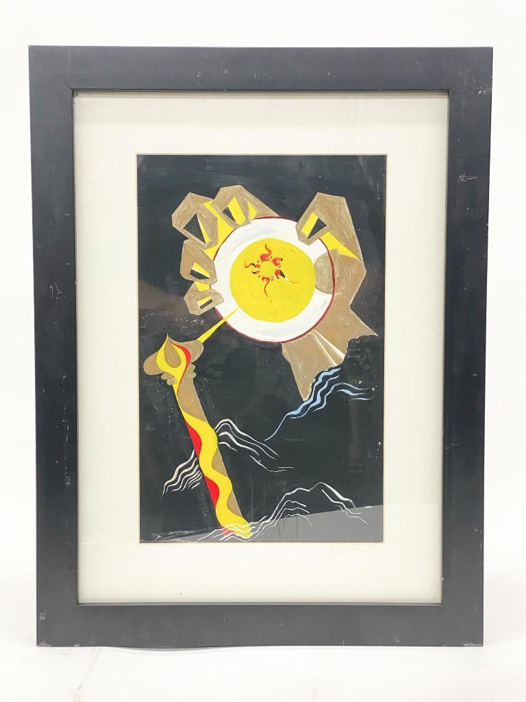 Artist Unknown Framed Painting Abstract (1 of 4)