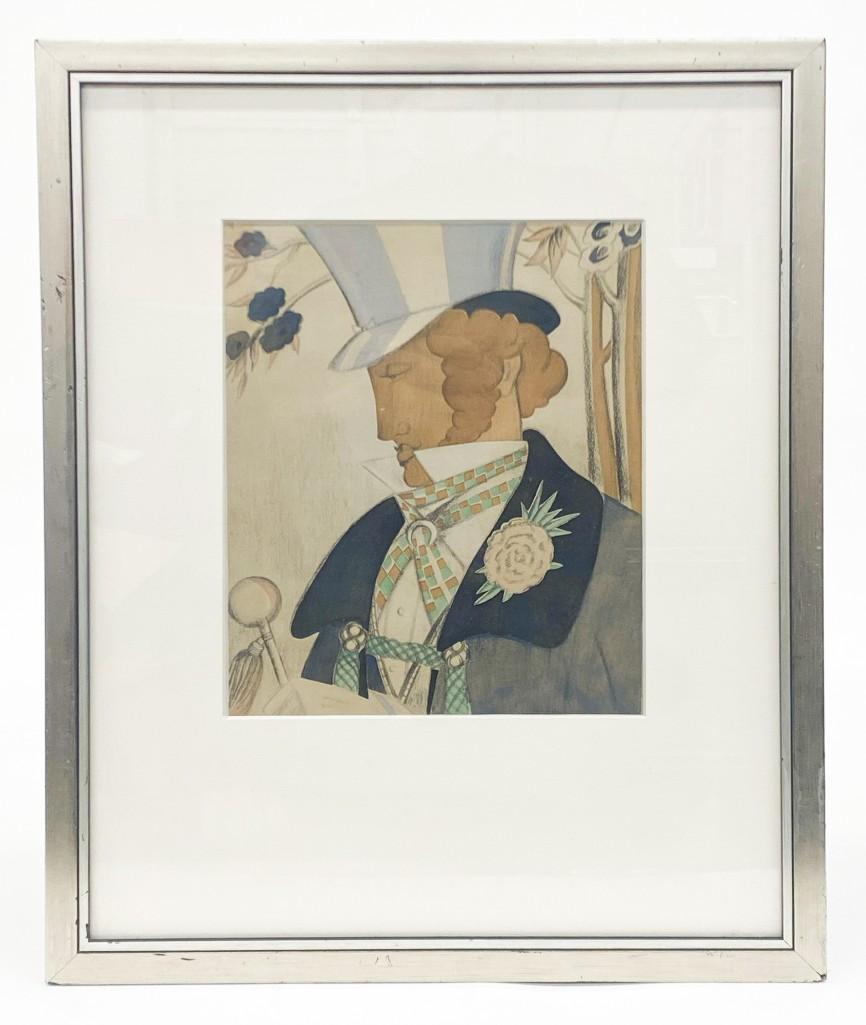 Framed Print Man in Top Hat (1 of 2)