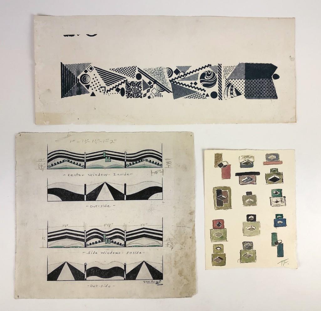 Lot of 3 Commercial Design Drawings Signed (1 of 12)