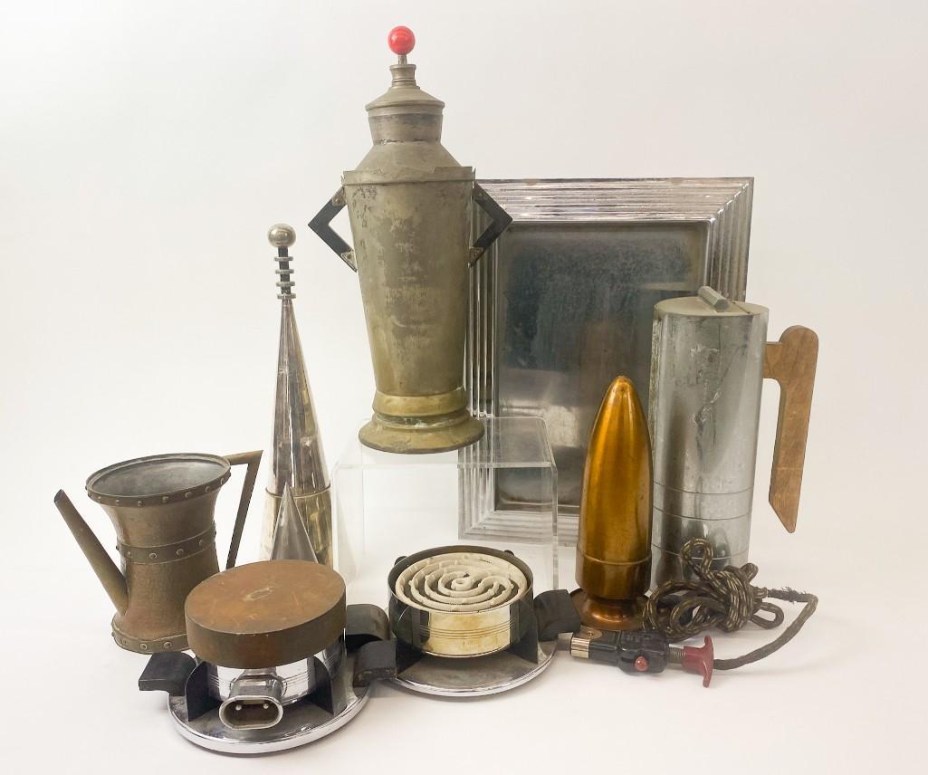 Lot of 9 Vintage Unusual Art Deco Chrome, Copper Items (1 of 9)