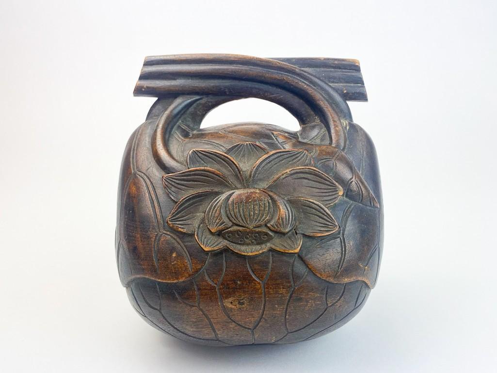 Antique Chinese Temple Block W/ Lotus Carving (1 of 7)