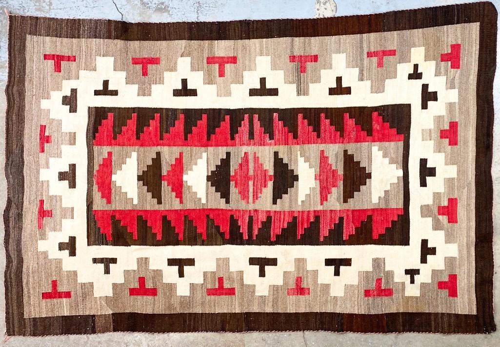 Vintage Navajo Rug Brown and Red (1 of 11)