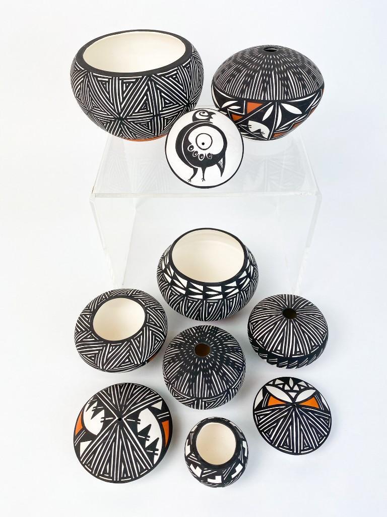 Lot of 10 E. Antonio Acoma Miniature Pots (1 of 9)