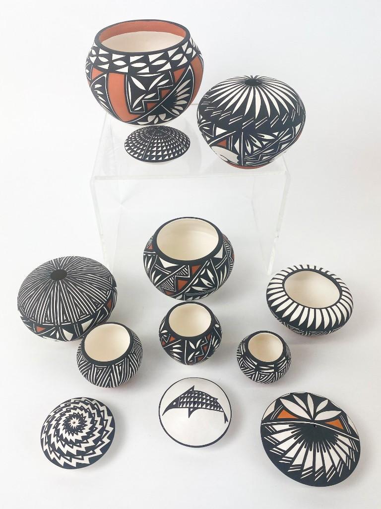 Lot of 12 E. Antonio Acoma Painted Ceramic Miniature (1 of 20)