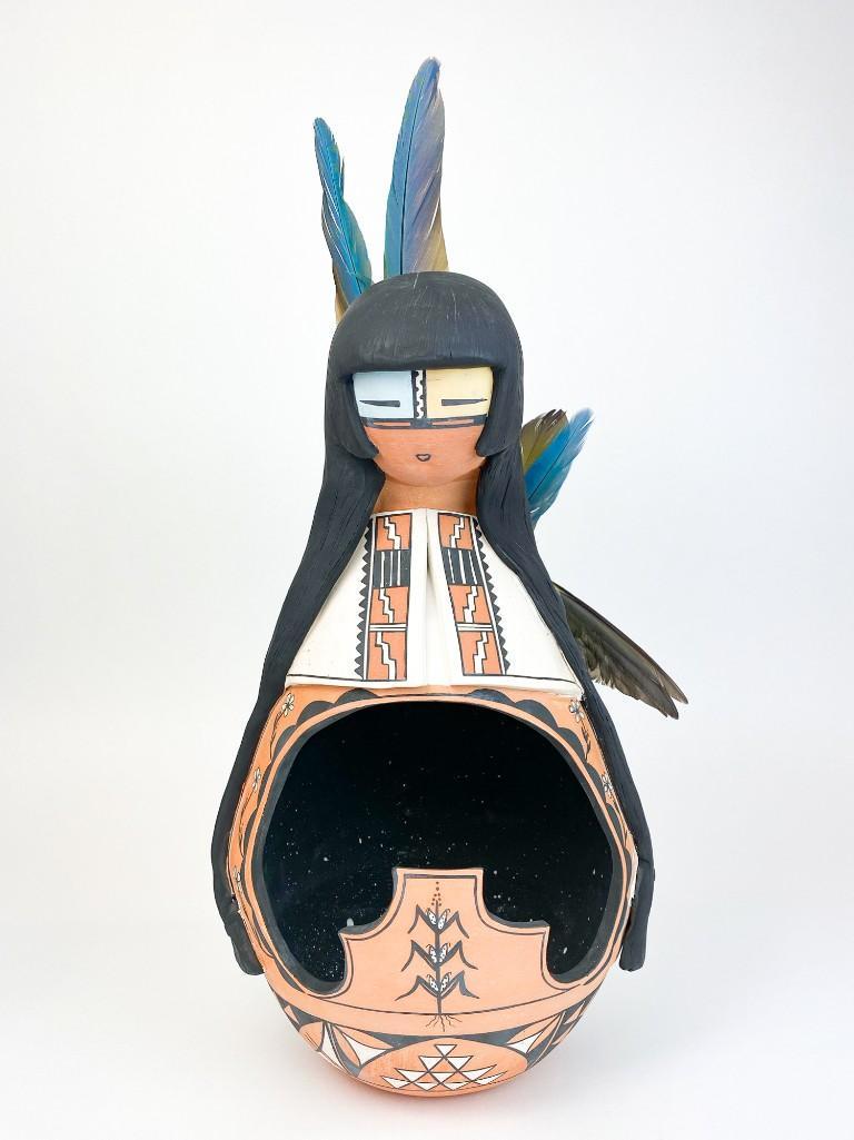 American Indian Large Figural Painted Clay Pot (1 of 7)