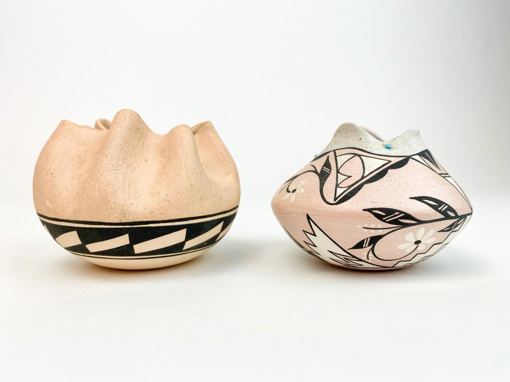 Lot of 2 Angelina Medina (b.1942) Acoma Pots (1 of 13)