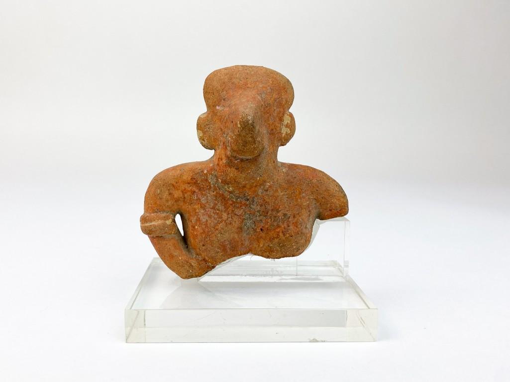 Pre-Columbian Mini Clay Bust of Figure w/ Armband (1 of 8)
