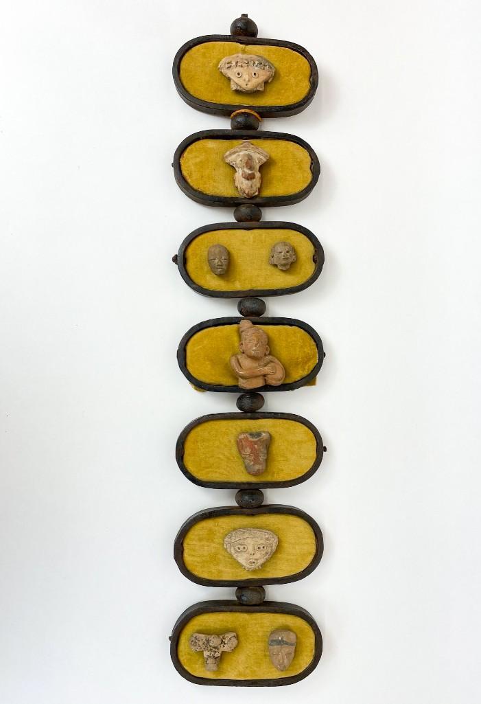 Pre-Columbian Artifacts Mounted on Chain Wall Hanging (1 of 12)