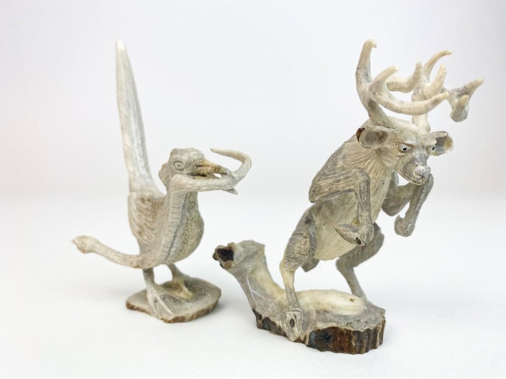 Lot of 2 American Indian Carved  Figures Roadrunner (1 of 11)