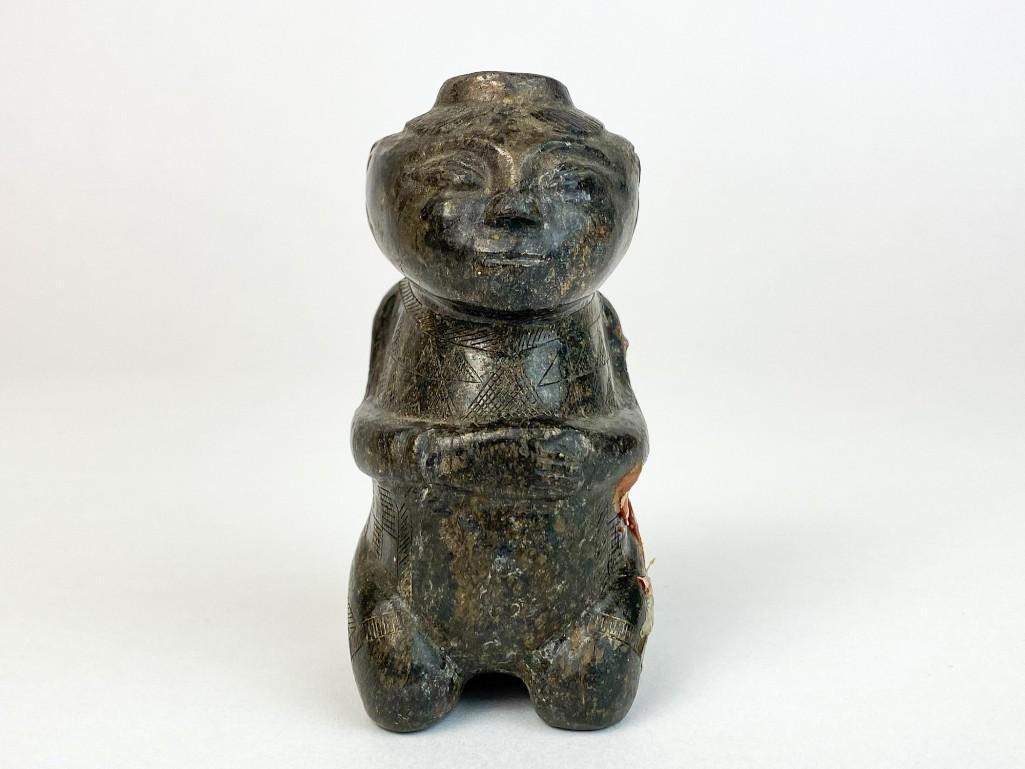 Small Carved Stone Tribal Kneeling Figure (1 of 9)