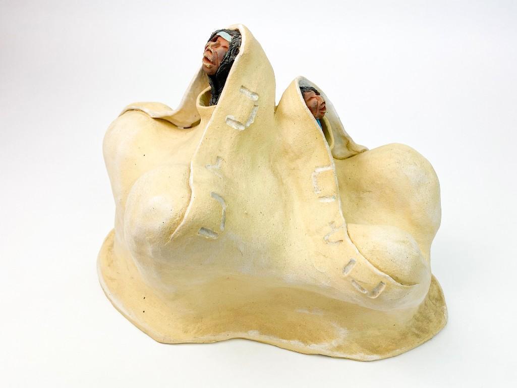 American Indian Sculptural Pottery Painted Clay Figure (1 of 6)