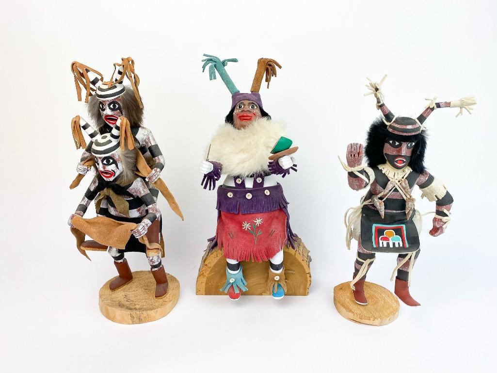 Lot of 3 Clown Kachina Dolls (1 of 20)