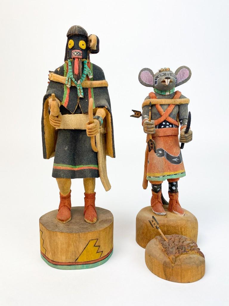 Lot of 2 Kachina Dolls Hunter and Field Mouse (1 of 12)