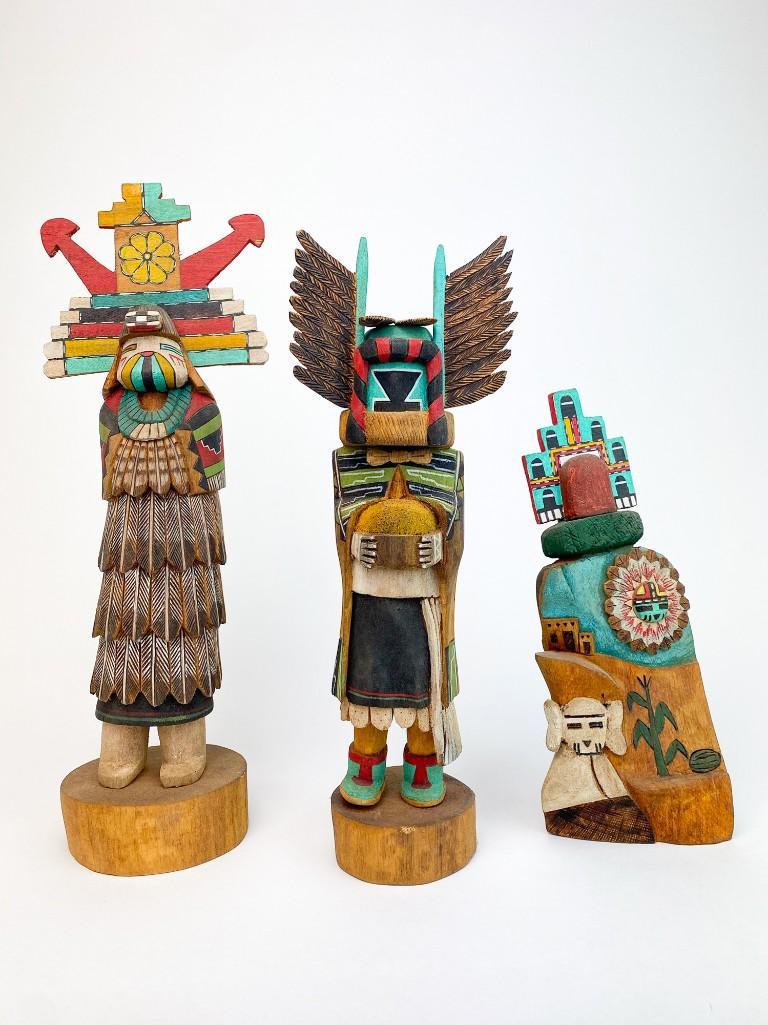 Lot of 3 Hopi Nasafotie / Komalestewa Kachina Dolls (1 of 20)