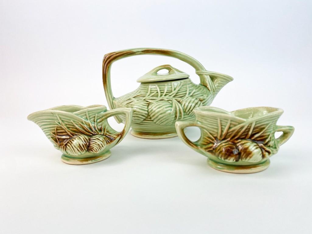 Vintage McCoy Pottery Pine Cone Tea Set (1 of 20)