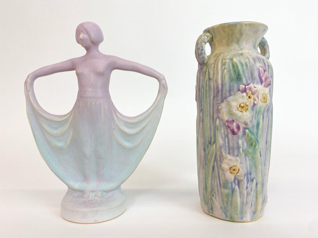 Lot of 2 Weller Art Pottery Nouveau Vases (1 of 16)