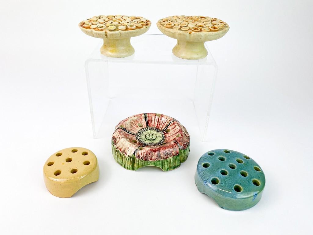 Lot of 5 Vintage Weller Pottery Frogs (1 of 20)