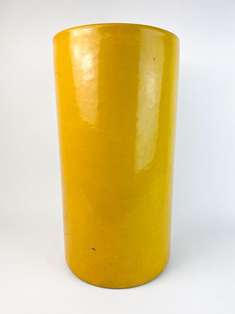 Vintage Yellow Bauer Sand Jar Umbrella Stand (1 of 6)
