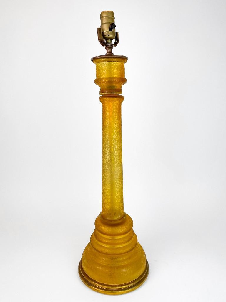 Murano Corroso Amber Glass Vintage Mid Century Lamp (1 of 5)