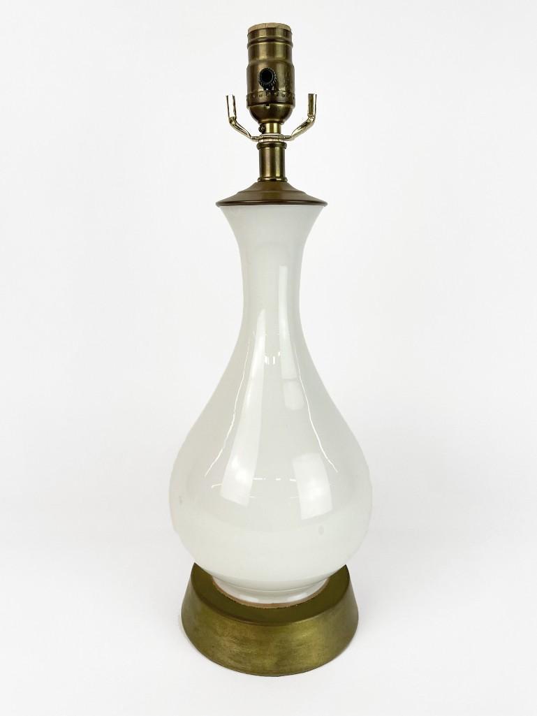 French Opaline White Glass Vintage Mid Century Lamp (1 of 5)