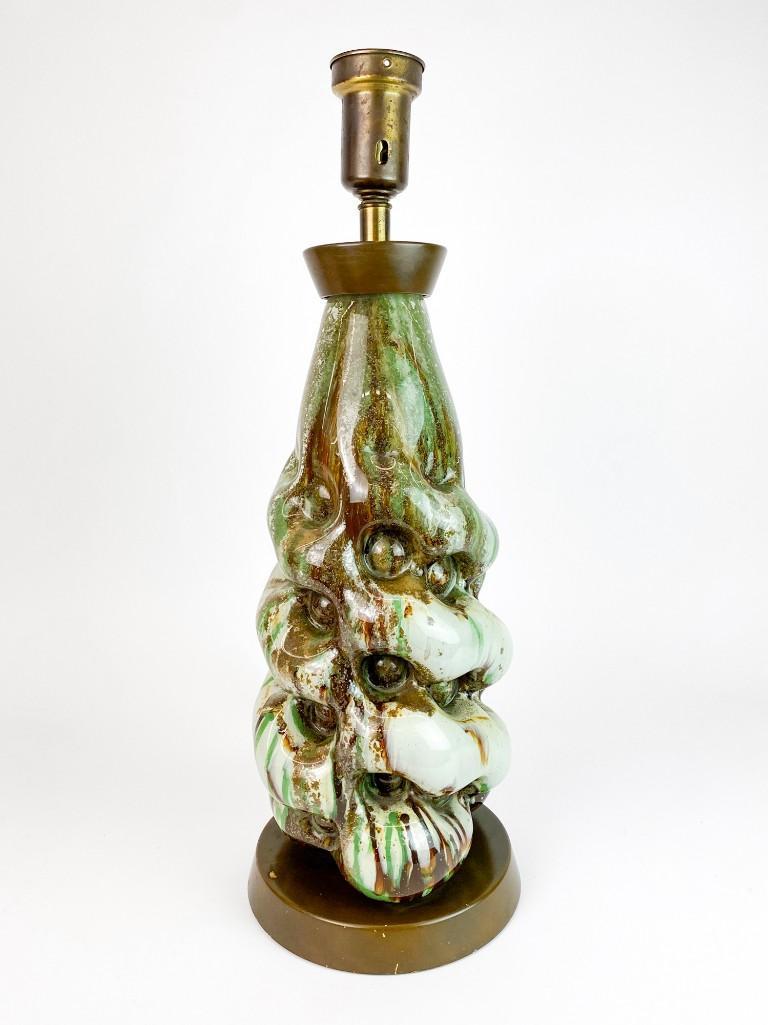 Czech Hand Blown Glass Green Table Lamp (1 of 7)