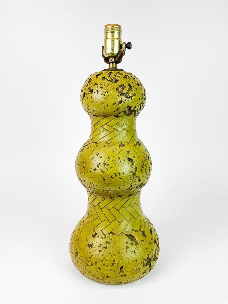 Fuggit Studios 1966 Avocado Green Cast Plaster Lamp (1 of 6)