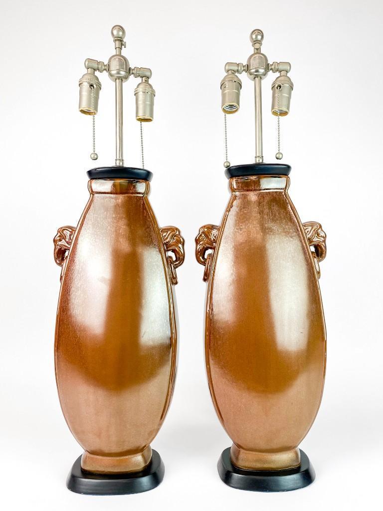 Pair Contemporary Ox Blood Glaze Elephant Table Lamps (1 of 6)