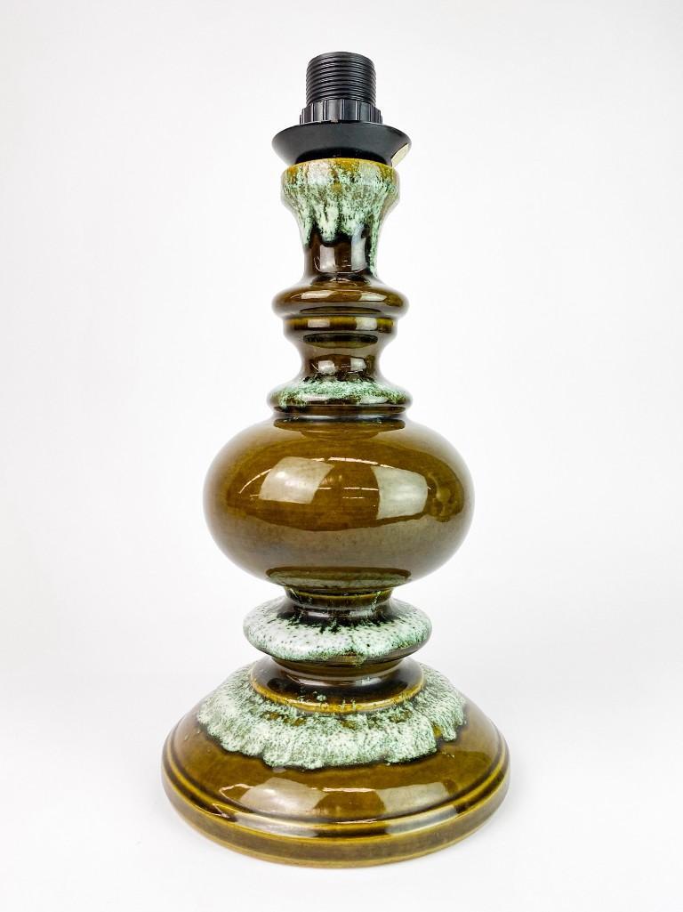 West German Avocado & Sea Foam Glaze Vintage Lamp (1 of 6)