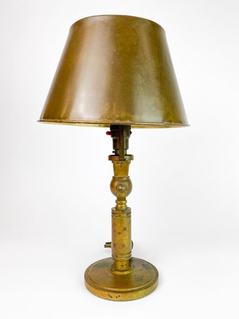Solid Brass Gimbal Base Vintage Ship Lamp (1 of 8)