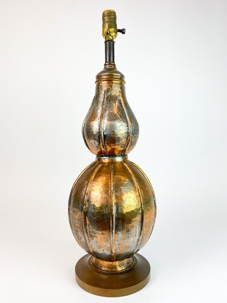 Primitive Hammered Copper Vintage Table Lamp (1 of 8)