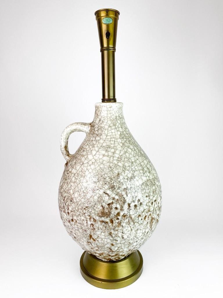 Large Heavy Crackle Cinnamon Glaze Lamp (1 of 6)