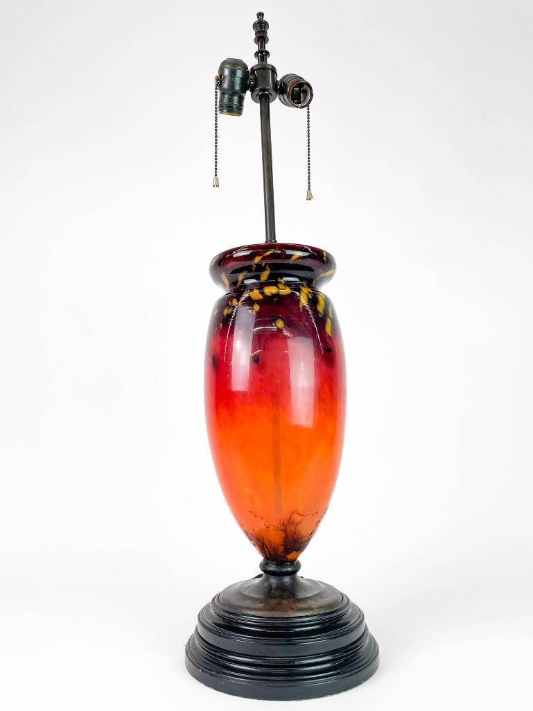 Schneider Art Glass Orange Vintage Mid Century Lamp (1 of 5)