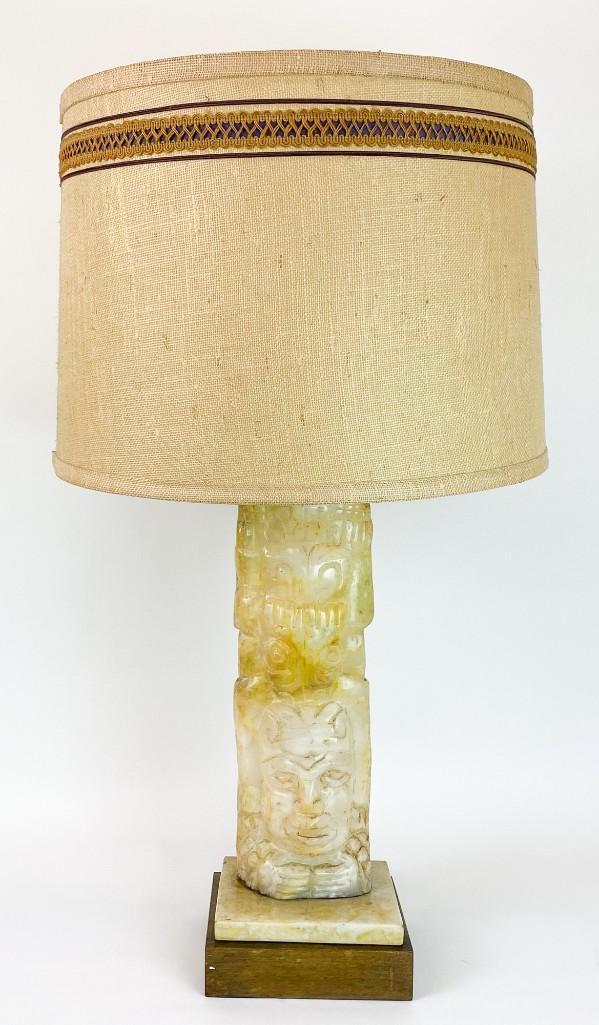 Aztec Revival Stone Mid Century Table Lamp (1 of 8)