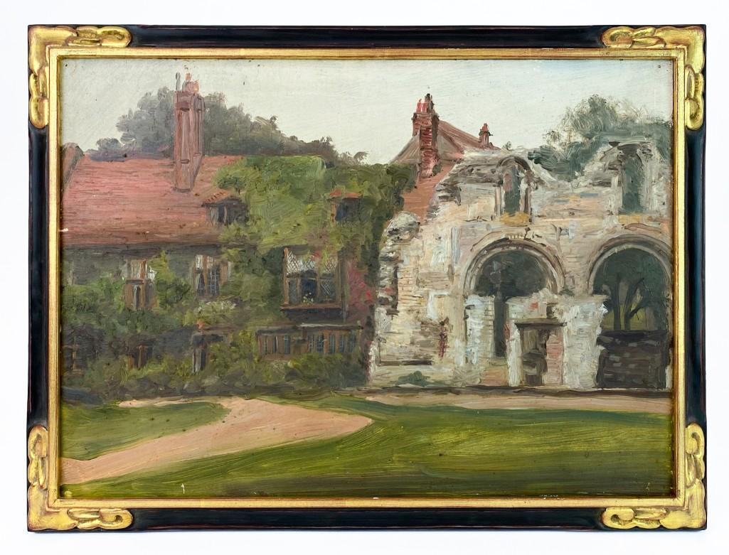 Artist Unknown Oil on Canvas, Old Buildings (1 of 4)