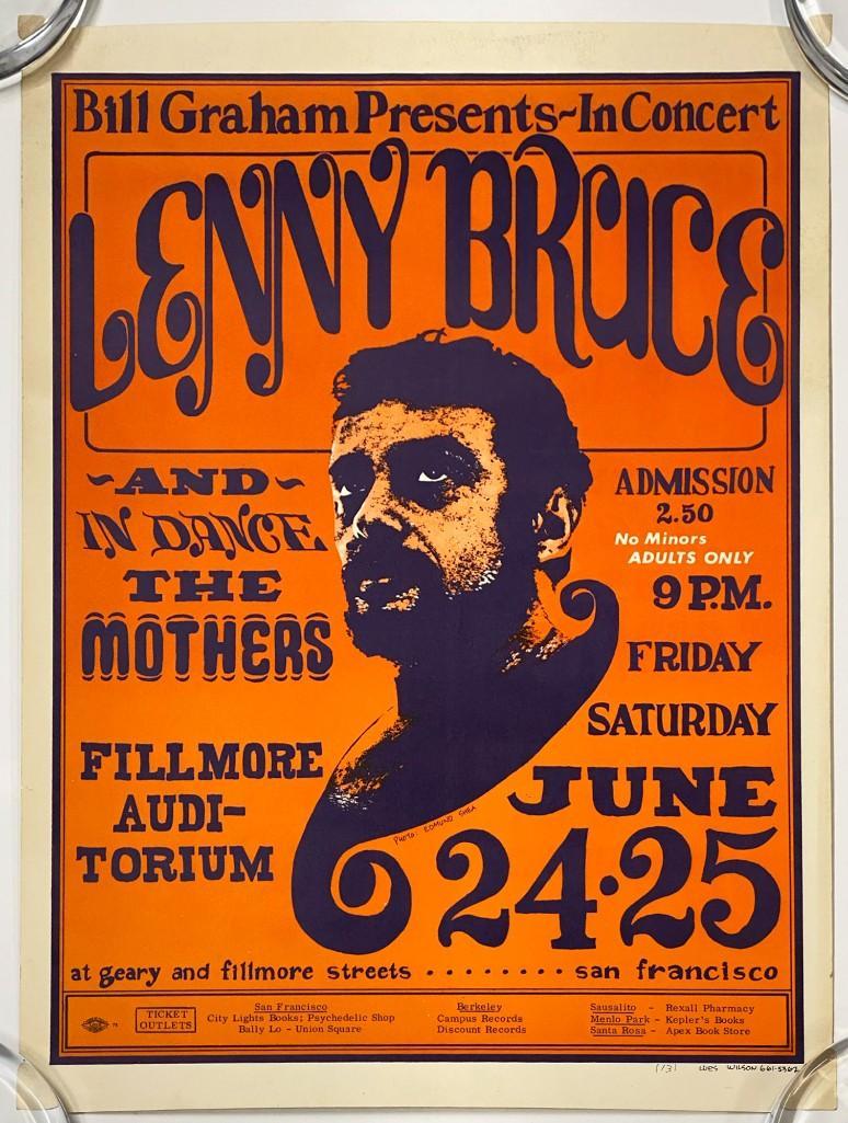 Vintage Wes Wilson Poster for Lenny Bruce at Fillmore (1 of 8)