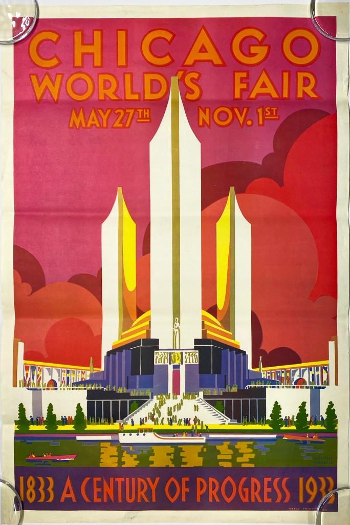 Weimer Pursell 1933 Chicago Worlds Fair Poster, Repro (1 of 4)