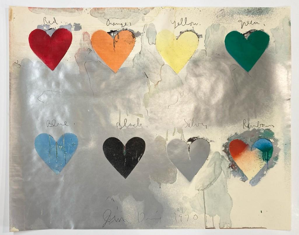 Jim Dine Lithograph Poster Eight Hearts (1 of 5)