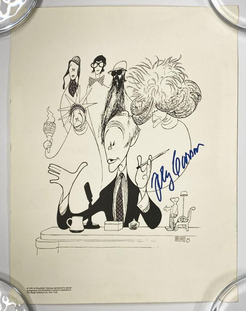 Al Hirschfeld Print w/ Original Autograph Johnny Carson (1 of 5)