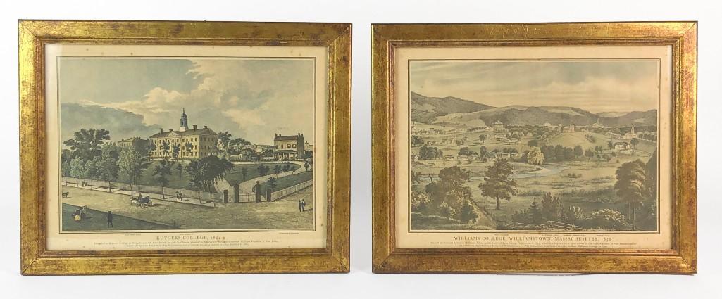 Pair Prints Rutgers College 1844, Williams College 1850 (1 of 7)